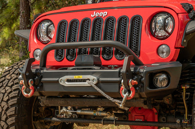 Rugged Ridge Arcus Front Bumper Tube Overrider Black JK - Bumpers Grilles & Guards