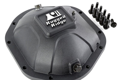 Rugged Ridge Boulder Aluminum Differential Cover Dana 44 Black - Drivetrain