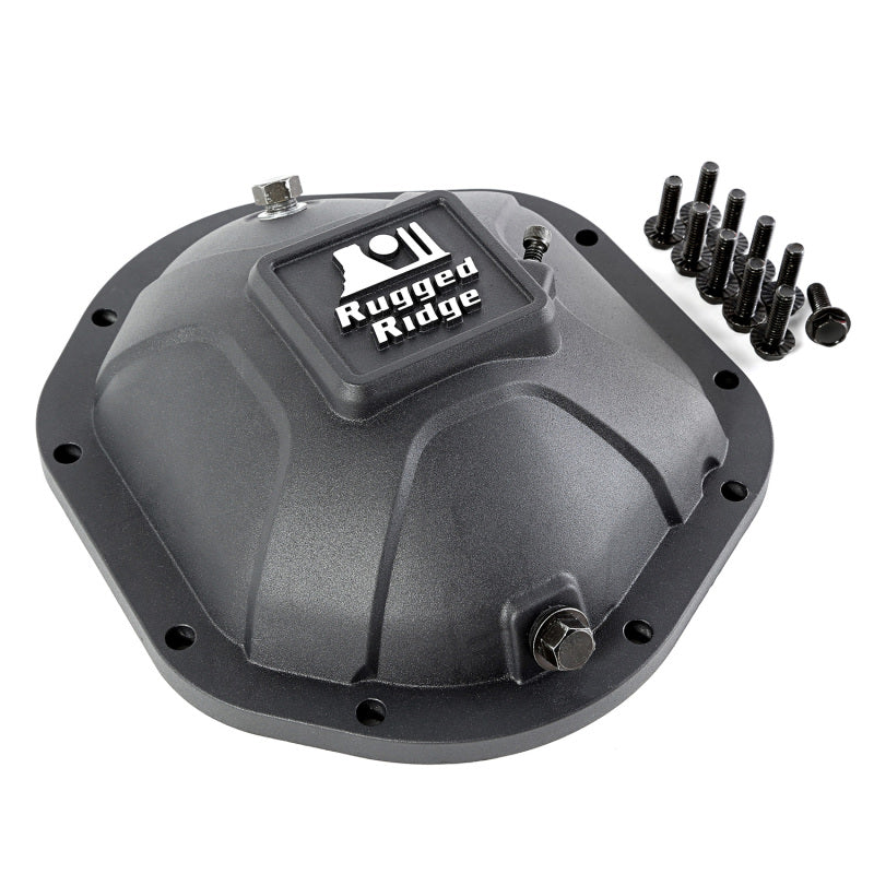 Rugged Ridge Boulder Aluminum Differential Cover Dana 44 Black - Drivetrain