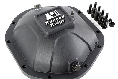 Rugged Ridge Boulder Aluminum Differential Cover Dana 44 Black - Drivetrain