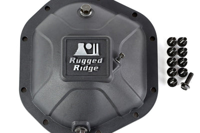 Rugged Ridge Boulder Aluminum Differential Cover Dana 44 Black - Drivetrain