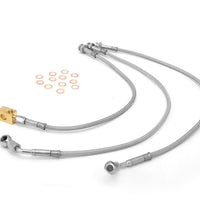 Rugged Ridge Brake Hose Kit Braided SS 92-01 Cherokee(XJ) - Brakes Rotors & Pads