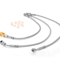 Rugged Ridge Brake Hose Kit Braided SS 92-01 Cherokee(XJ) - Brakes Rotors & Pads