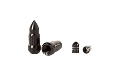 Rugged Ridge Bullet Lug Nut and Valve Stem Cap Kit Black 1/2-20 - Wheel Tire Accessories