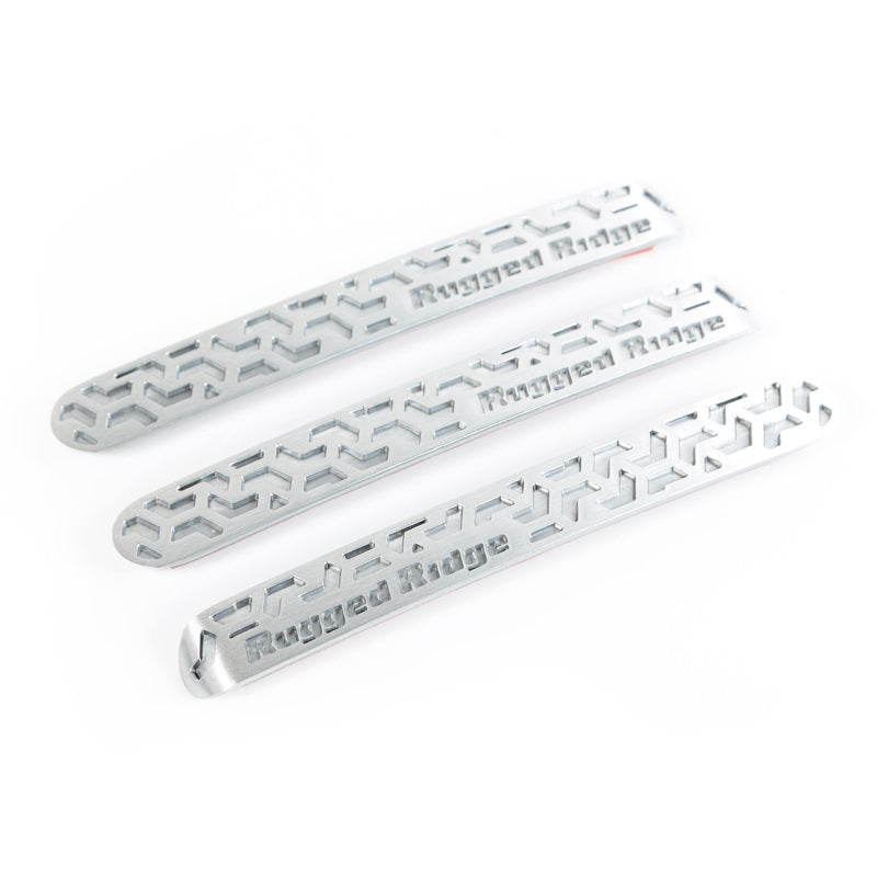 Rugged Ridge Elite Dr Hndle Insert Brushed Tread 2D 07-18 Jeep Wrangler JK - Exterior Styling