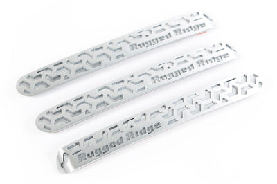 Rugged Ridge Elite Dr Hndle Insert Brushed Tread 2D 07-18 Jeep Wrangler JK - Exterior Styling