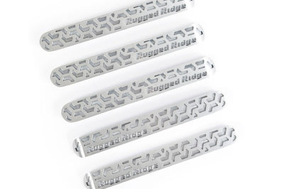 Rugged Ridge Elite Dr Hndle Insert Brushed Tread 4D 07-18 Jeep Wrangler JK - Exterior Styling