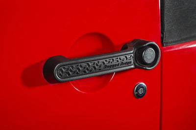 Rugged Ridge Elite Dr Hndle Inserts Black Tread 4Dr 07-18 Jeep Wrangler JK - Exterior Styling