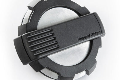 Rugged Ridge Elite Fuel Door Non-Lock Brushed Alum 07-18 Jeep Wrangler JK - Delivery