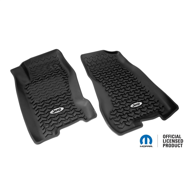 Rugged Ridge Floor Liner Front Black 1999-2004 Jeep Logo Grand Cherokee WJ - Mats