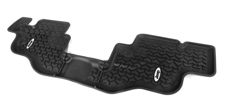 Rugged Ridge Floor Liner Rear Black 1976-1986 Jeep Logo CJ-7 87-95 Wrangler YJ - Mats
