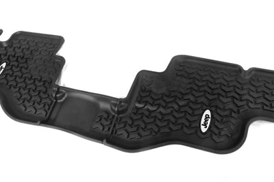 Rugged Ridge Floor Liner Rear Black 1976-1986 Jeep Logo CJ-7 87-95 Wrangler YJ - Mats