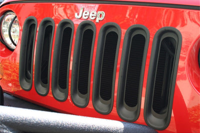 Rugged Ridge Grille Inserts Black 07-18 Jeep Wrangler - Bumpers Grilles & Guards