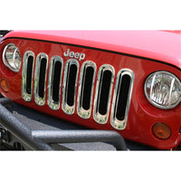 Rugged Ridge Grille Inserts Chrome 07-18 Jeep Wrangler - Bumpers Grilles & Guards