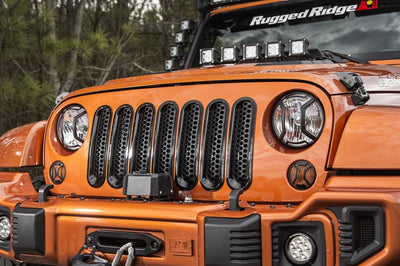 Rugged Ridge Grille Inserts Perforated 07-18 Jeep Wrangler - Bumpers Grilles & Guards