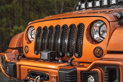Rugged Ridge Grille Inserts Perforated 07-18 Jeep Wrangler - Bumpers Grilles & Guards
