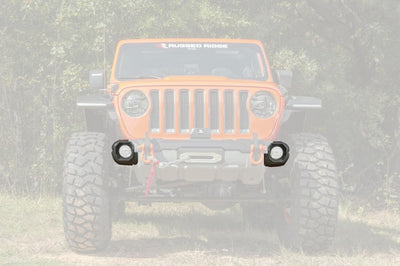 Rugged Ridge Jeep 19-22 Wrangler JL/20-22 Gladiator Venator Front Bumper Stubby Ends - Black - Bumpers Grilles & Guards
