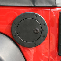 Rugged Ridge Locking Gas Cap Door Black Alum 07-18 Jeep Wrangler JK - Fuel Delivery