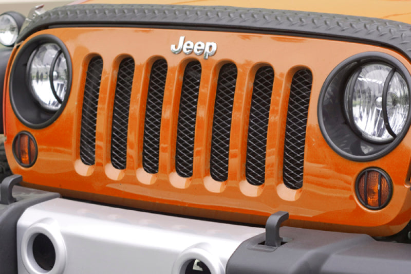 Rugged Ridge Mesh Grille Insert Black 07-18 Jeep Wrangler - Bumpers Grilles & Guards