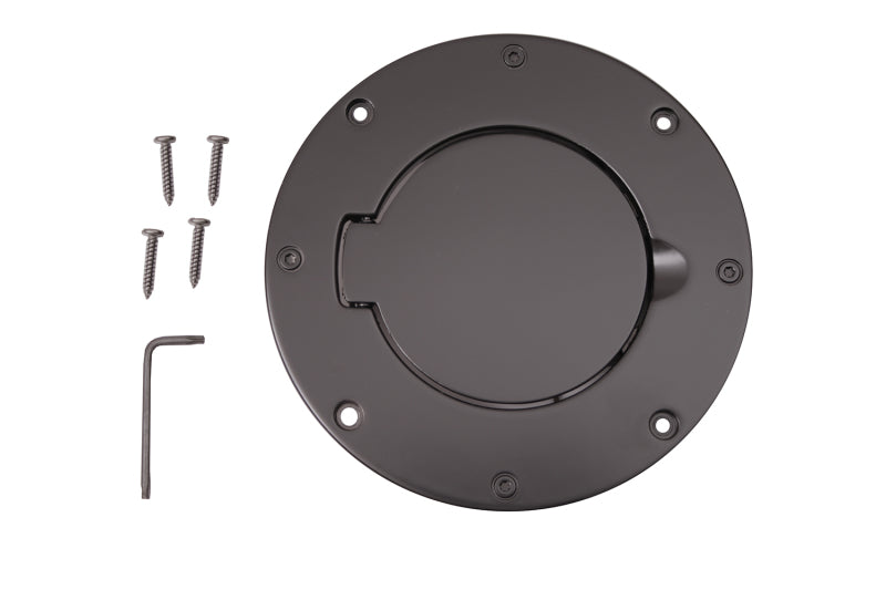 Rugged Ridge Non-Locking Gas Cap Door Black 97-06 Jeep Wrangler - Fuel Delivery