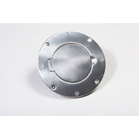 Rugged Ridge Non-Locking Gas Cap Door Polished Alum 97-06 Wrang - Fuel Delivery