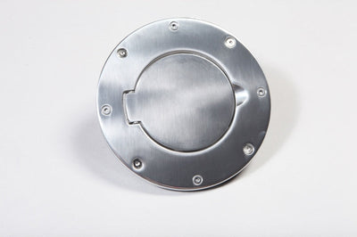 Rugged Ridge Non-Locking Gas Cap Door Polished Alum 97-06 Wrang - Fuel Delivery