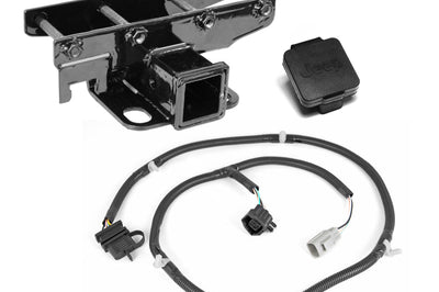 Rugged Ridge Receiver Hitch Kit Jeep Logo 07-18 Wrangler - Winches & Hitches