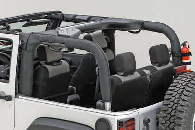 Rugged Ridge Roll Bar Cover Black Polyester 07-18 Jeep Wrangler JK - Safety