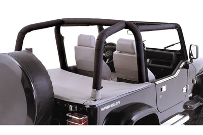 Rugged Ridge Roll Bar Cover Kit Black Denim 97-02 Jeep Wrangler - Safety