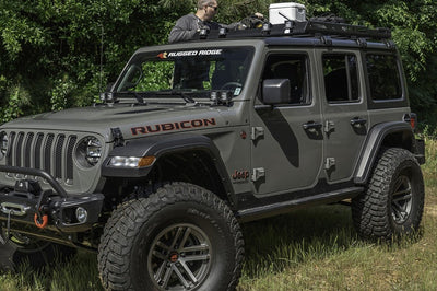 Rugged Ridge Roof Rack with Basket 18-20 Jeep Wrangler JL 4Dr Hardtops - Roofs & Accessories