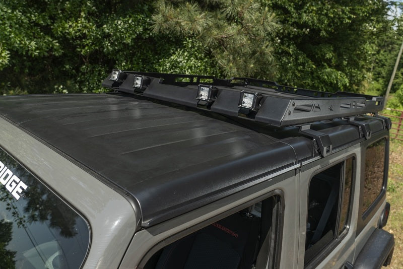 Rugged Ridge Roof Rack with Basket 18-20 Jeep Wrangler JL 4Dr Hardtops - Roofs & Accessories