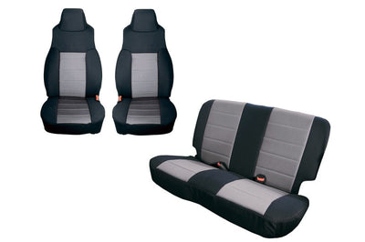 Rugged Ridge Seat Cover Kit Black/Gray 03-06 Jeep Wrangler TJ - Body Armor & Protection