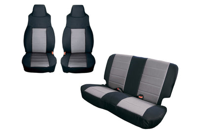Rugged Ridge Seat Cover Kit Black/Gray 03-06 Jeep Wrangler TJ - Body Armor & Protection