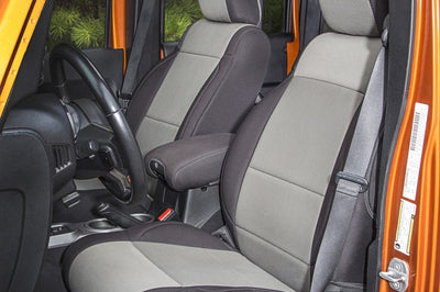 Rugged Ridge Seat Cover Kit Black/Gray 07-10 Jeep Wrangler JK 4dr - Body Armor & Protection