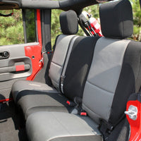 Rugged Ridge Seat Cover Kit Black/Gray 07-10 Jeep Wrangler JK 4dr - Body Armor & Protection