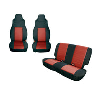 Rugged Ridge Seat Cover Kit Black/Red 03-06 Jeep Wrangler TJ - Body Armor & Protection
