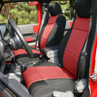 Rugged Ridge Seat Cover Kit Black/Red 11-18 Jeep Wrangler JK 4dr - Body Armor & Protection