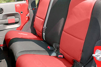 Rugged Ridge Seat Cover Kit Black/Red 11-18 Jeep Wrangler JK 4dr - Body Armor & Protection