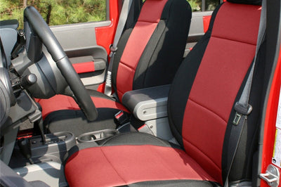 Rugged Ridge Seat Cover Kit Black/Red 11-18 Jeep Wrangler JK 4dr - Body Armor & Protection
