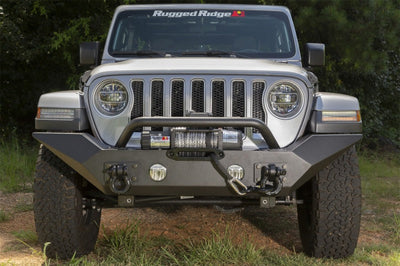 Rugged Ridge Spartan Front Bumper HCE W/Overrider 18-20 Jeep Wrangler JL/JT - Bumpers Grilles & Guards