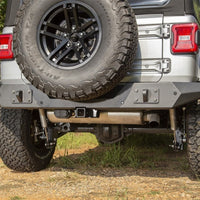 Rugged Ridge Spartan Rear Bumper Full Width 18-20 Jeep Wrangler JL - Bumpers Grilles & Guards