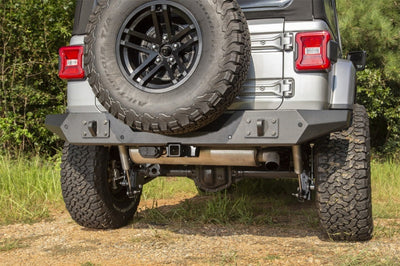 Rugged Ridge Spartan Rear Bumper Full Width 18-20 Jeep Wrangler JL - Bumpers Grilles & Guards