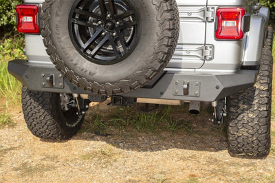 Rugged Ridge Spartan Rear Bumper Full Width 18-20 Jeep Wrangler JL - Bumpers Grilles & Guards