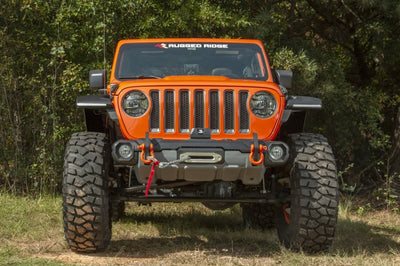Rugged Ridge Stubby Venator Front Bumper 18-20 Jeep Wrangler JL/JT - Bumpers Grilles & Guards