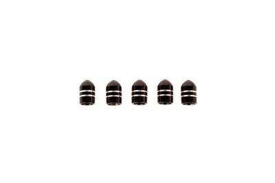 Rugged Ridge Valve Stem Cap Aluminum Black 5 Pack - Wheel and Tire Accessories
