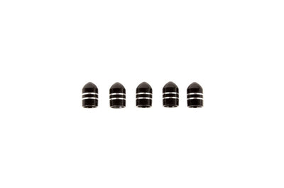 Rugged Ridge Valve Stem Cap Aluminum Black 5 Pack - Wheel and Tire Accessories
