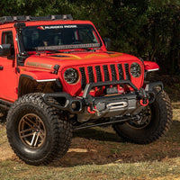 Rugged Ridge Venator Front Bumper W/Overrider & Winch Tray JL - Bumpers Grilles Guards