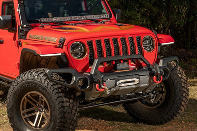 Rugged Ridge Venator Front Bumper W/Overrider & Winch Tray JL - Bumpers Grilles Guards
