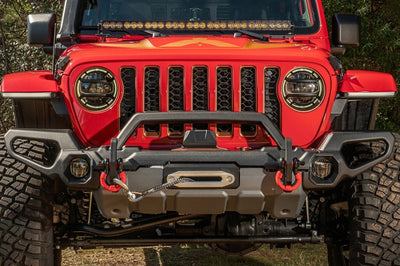 Rugged Ridge Venator Front Bumper W/Overrider & Winch Tray JL - Bumpers Grilles Guards