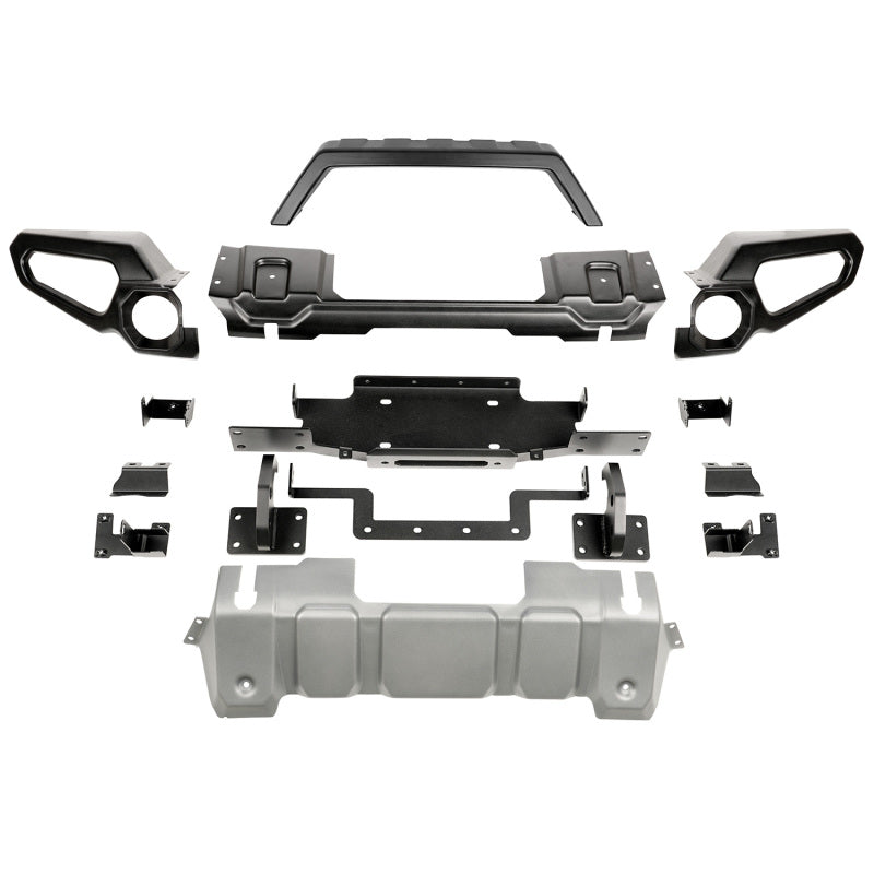 Rugged Ridge Venator Front Bumper W/Overrider & Winch Tray JL - Bumpers Grilles Guards